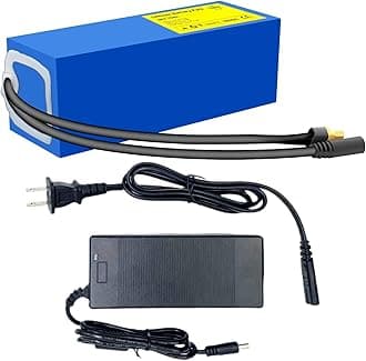 36V 10Ah Lithium Battery for Electric Bicycle,36V Ebike Battery with XT60 Connector, 42V2A Charger, PVC Warp for DIY Tools (ZBL-36V10Ah)