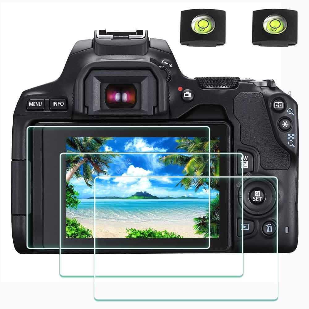 ULBTER Screen Protector for Canon EOS Rebel SL3 / 250D Camera & Hot Shoe Cover, [2+3Pack] 0.3mm 9H Hardness Tempered Glass Flim Anti-Scrach Anti-Fingerprint Anti-Bubble