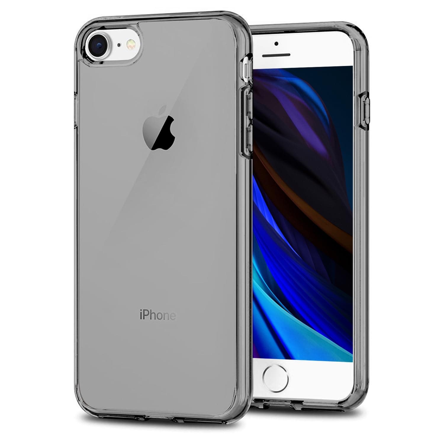 TENOC Phone Case Compatible with iPhone SE (2nd 2020 and 3rd 2022 Generation) & iPhone 7 & iPhone 8, Gray Case Clear Shockproof Protective Bumper Slim Cover for 4.7 Inch
