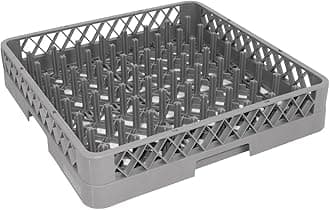 Vogue Plate Dishwasher Rack, Grey, Dimensions: 100(H)x500(W)x500(D) mm, Any Commercial Washer Compatible - Check Dimensions - For Cups, Dishes & Containers - Quick Drying, Commercial & Home Use, K909