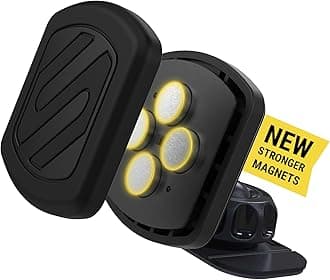 Scosche Magnetic Phone Holder for Car Dashboard with Extra Strong Magnet, Thick Metal Plate & 360° Rotation, Secure Cell Phone Car Mount for Large Phones Compatible with iPhone, Samsung, Not MagSafe