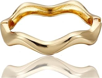 YBMYCM Wide Cuff Chunky Gold-Plated Bracelets for Women Open Cuff Bangles Adjustable Wrist Cuff Bracelets for Women