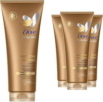 Derma Spa Fake Tan, Tanning Moisturiser, Gradual Tan Moisturiser, Skinny, Self, Face with Aloe Vera Extract and Hydrating Glycerin (Pack of 4)