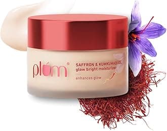 Plum Saffron & Kumkumadi Oil SPF 35 Daily Glow Bright Moisturizing Cream 50g | Quick-Absorbing Day Cream to Brighten Skin, Enhance Glow | UVA/UVB Protection | All Skin Types | Women & Men