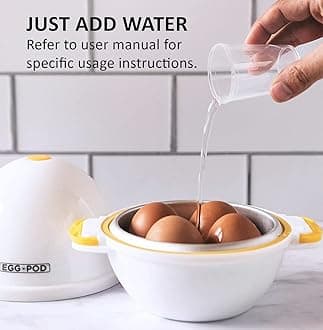 Eggpod by Emson Egg Cooker Wireless Microwave Hardboiled Egg Maker, Cooker, Egg Boiler & Steamer, 4 Perfectly-Cooked Hard boiled Eggs in Under 9 minutes As Seen On TV