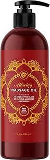 Relaxing Massage Oil for Massage Therapy - Aromatherapy Full Body Massage Oil with Enchanting Lavender Ylang Ylang Orange and Geranium Essential Oils - Naturally Scented Vegan Non GMO & Gluten Free
