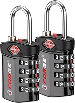 Forge Travel Lock,TSA Approved Luggage Locks for Air Travel, Gym Lockers, School Lockers, Pelican Cases, Gun Case, Easy Read Dials, Durable Alloy Body