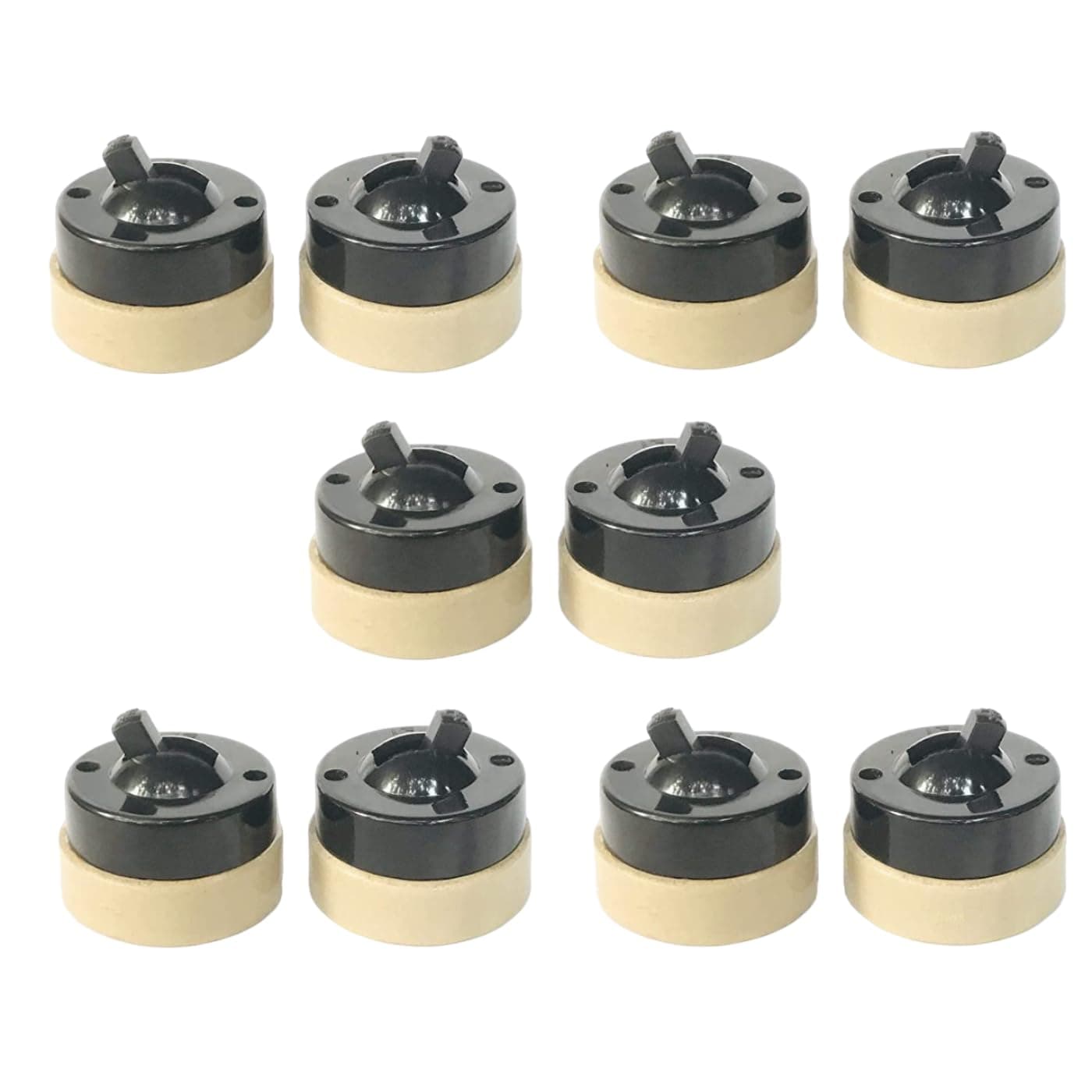 TT Bakelite Light Switch Isi Mark - 1 Way 6A, 250V With Ceramic Base (Standard Size, Black) Set Of 10