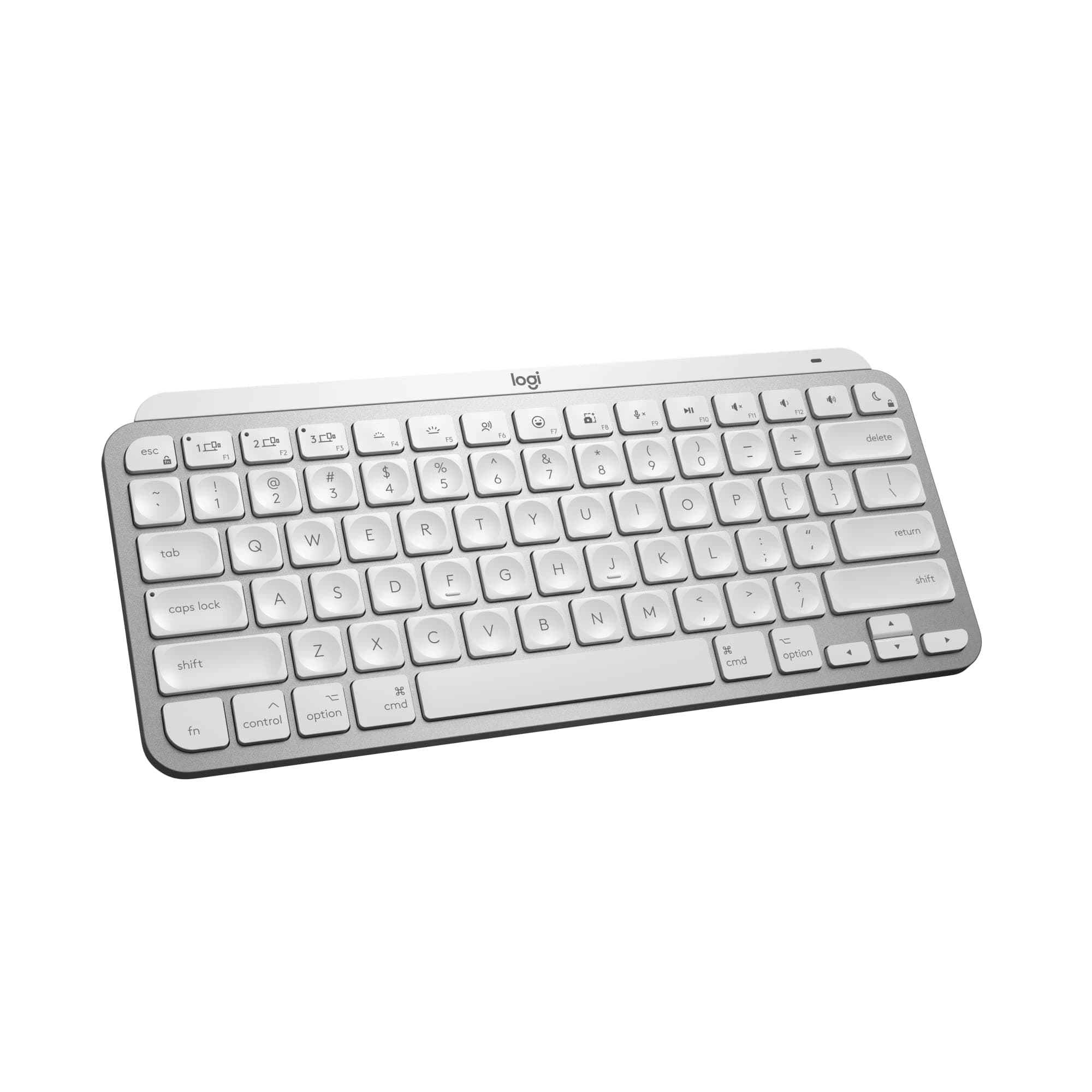 MX Keys Mini for Mac Minimalist Wireless Keyboard, Compact, Bluetooth, Backlit Keys, USB-C, Tactile Typing, Compatible with MacBook Pro,MacBook Air,iMac,iPad - Pale Grey