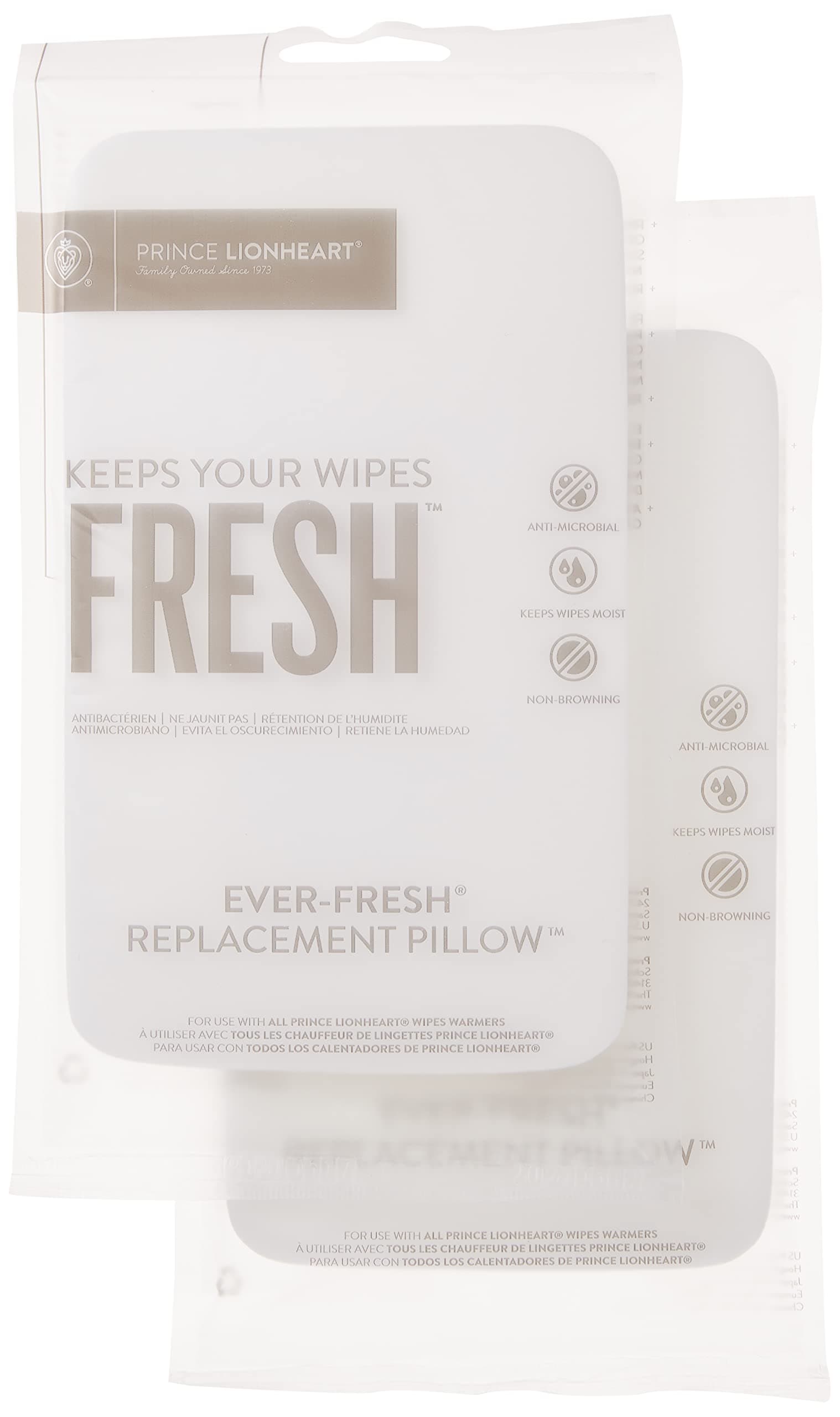 Prince Lionheart Ever-Fresh® Replacement Pillow| 2-Pack | Designed For Use With Prince Lionheart Warmies & Evo Wipes Warmers | Keeps Wipes Fresh & Moist