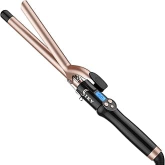 – 19mm Extra Long Barrel Curling Iron, Ceramic Tourmaline Curling Wand Professional Dual Voltage