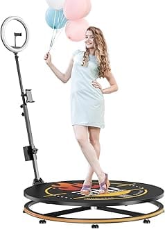 360 Photo Booth Machine,360 Photo Booth Machine for Parties with PhotoBooth Chacktok VIP,Software APP Remote Automatic Slow Motion Rotating 360 Video Camera Booth for 1-2 People