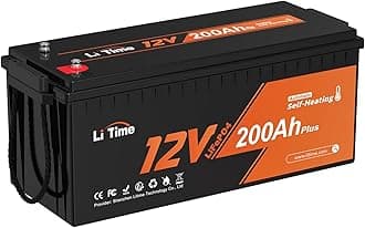 - Litime 12V 200Ah Plus LiFePO4 Lithium Battery, Self-Heating & Low Temperature, 2560Wh Energy, Built-in 200A BMS, 4000+ Deep Cycles for RV Home Energy Storage and Off-Grid etc.