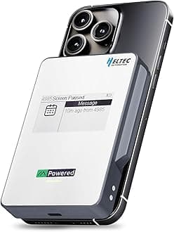 MeshPocket Qi2 Magnetic Power Bank 10000mAh, 15W Wireless Portable Charger with 20W USB-C Fast Charging Bluetooth LoRa E-Ink Display Small Battery Pack for iPhone Compatible with Meshtastic (Gray)