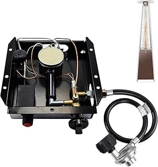 Patio Heaters Glass Tube Burner Module Replacement 47 000 BTU SGT Pattern Burner Replacement Parts with Regulator Valve Assembly Kit for Pyramid Square Glass Tube Patio Heater (7 Bolt Hole)
