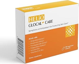 GlocalCare Helio Supports Skin Against UV Rays & Promotes Healing from Sun Damage - Polypodium Leucotomos Extract, Nutroxsun, Astaxanthin