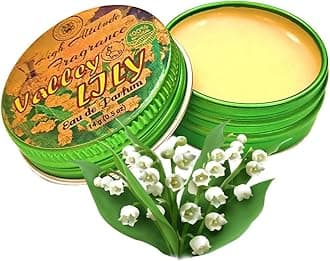 VALLEY LILY Perfume - Eau de Parfum - Solid Balm - Natural Essential Oils Aromatherapy Fragrance (Muguet, Fresh Lily, Mimosa, Cassie, Hyacinth, Green Tea) Travel Size, Party Guest Favors Gifts - 0.5oz