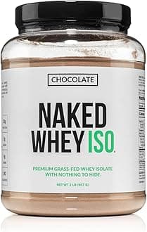 Chocolate Whey Isolate Protein - Only 6 Ingredients, 30g Grass-Fed Protein, Undenatured, No GMO, No Soy, Gluten-Free, No Preservatives - 24 Servings