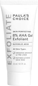 SKIN PERFECTING 8% AHA Exfoliant, Gel Exfoliant with Glycolic Acid Chamomile & Green Tea, Leave On Gentle Face Exfoliator for All Skin Types, Fragrance- Free - 15 ml