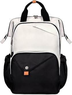 Hap Tim Laptop Backpack for Men, Women, Travel, Work, Nurse, Teacher, Khaki Black (7651-BH)