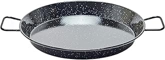 La Ideal Enamelled Steel Paella Pan, Black, 36 cm