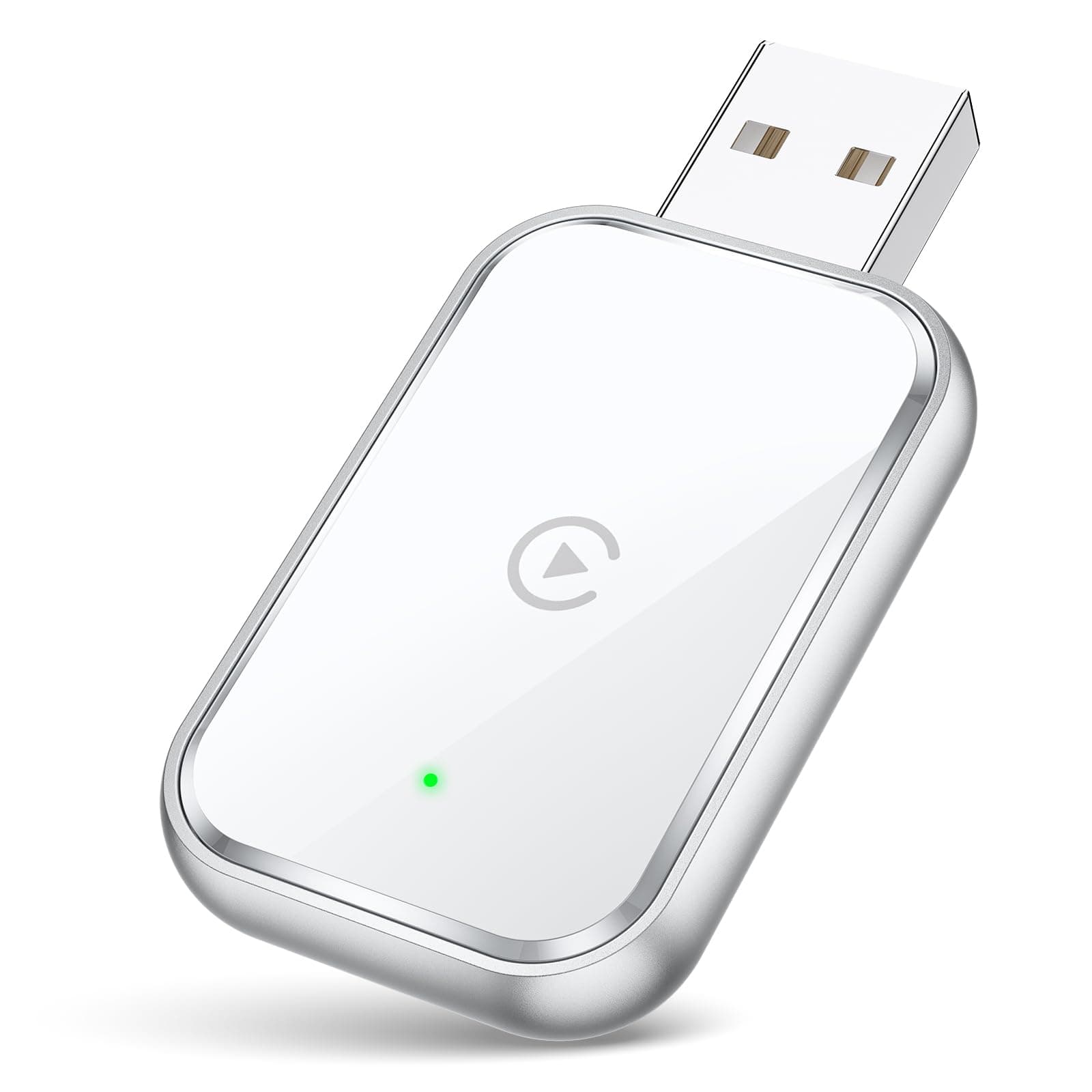 Wireless Carplay Adapter for iPhone, Convent Wired to Wireless Car Play Adapter, Mini Size with Extension Cable USB & USB C/Type-C, Stable Control & No Delay, White