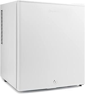 Subcold Aire30 LED Mini Fridge | 30L Table Top Model | Quiet Frost Free Fridge for Bedrooms & Hotels | Lockable with Solid door & interior LED light (White)