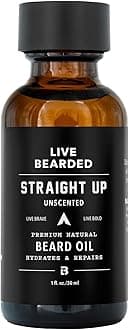 Beard Oil, 1 fl oz - Premium All-Natural Jojoba - Made in the USA - Hair and Skin Care for Men with Dry, Flaky Patches | Straight Up Unscented - Fragrance-Free