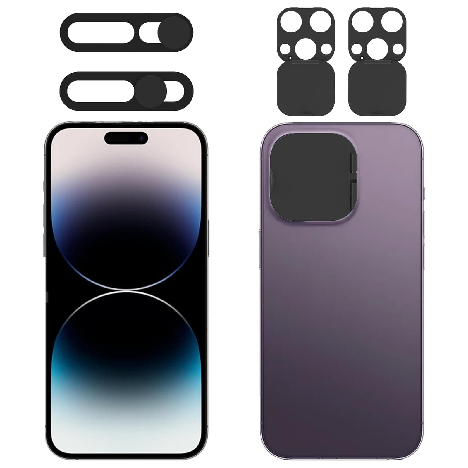 Privacy Cover Compatible for iPhone 14 Pro/14 Pro Max with Front Camera Cover,Protect Privacy and Security But Not Affect Facial Recognition（2Pack）
