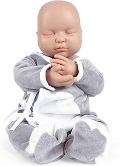 Vollence 14 inch Silicone Baby Doll Lifelike Realistic Newborn Platinum Babies Toys Anti-Stress My Melody with Feeding Kit & Gift Box - Boy