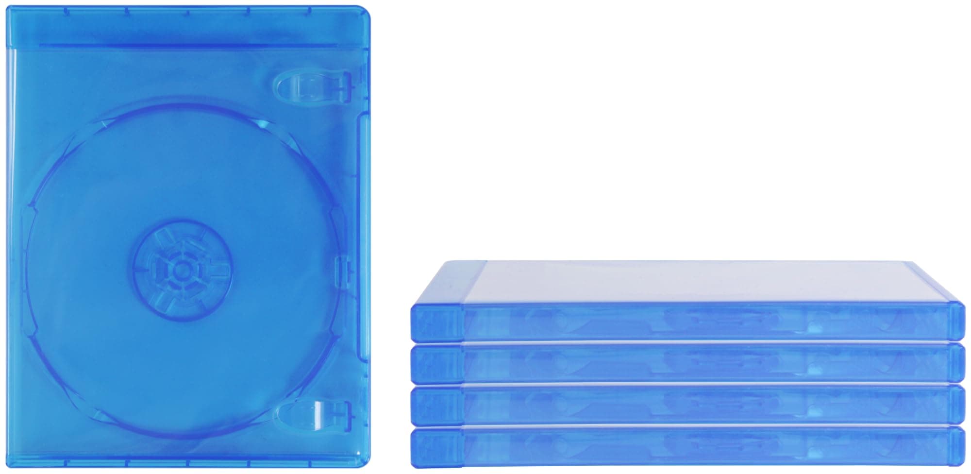 (5 Pack) Blu-Ray Empty Replacement Cases - Single Capacity - Standard 12mm Thick with Clear Wrap-Around Sleeve #BRBR12BL