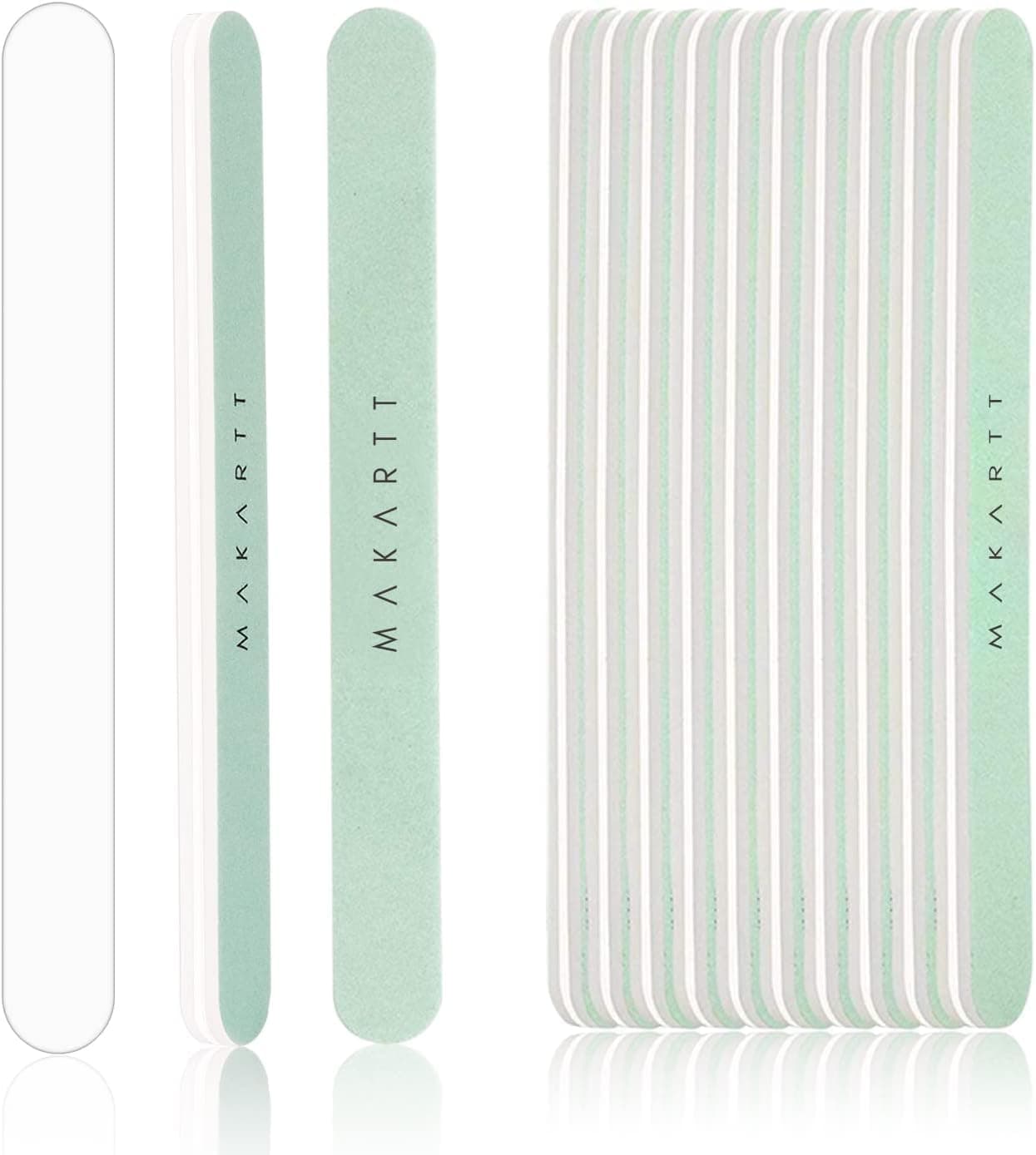 Nail Buffer: 400/6000 Grit Extra Fine Buffer Nail File, Nail Buffer and Shine Kit for Natural & Acrylic Fingernail, Easy to Hold, Green White, 10 Pcs