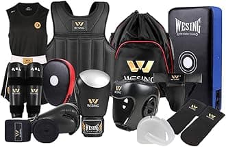 Wesing MMA Set 12pcs Boxing Kit Kickboxing Set Martial Arts Equipment for Men Women Muay Thai Sparring Training Gear