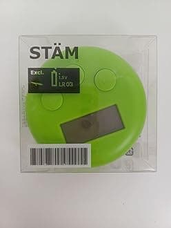 IKEAA STAM Digital Kitchen Timer, Green Retro Style, Count Up/Down, Magnet Back, Requires 1 AAA Battery