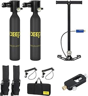 DIDEEPScuba Tank Diving, 0.5L Capacity Mini Scuba Tank,Dive Portable Lungs for 7-10 Minutes Underwater Breathing, Diving Lung Tank Suitable for Emergency Rescue, Underwater Exploration
