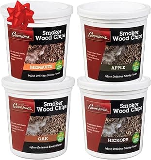 Wood Smoking Chips - Oak, Cherry, Hickory, and Alder Wood Smoker Value Pack - Set of 8 Resealable Pints
