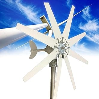 12000W Wind Turbine Generator Kit,Wind mill Generator with 8 Blade,12V 24V 48V, Wind mill Generator with Solar Wind Hybrid Controller,Medium Windmill Household Small,24V
