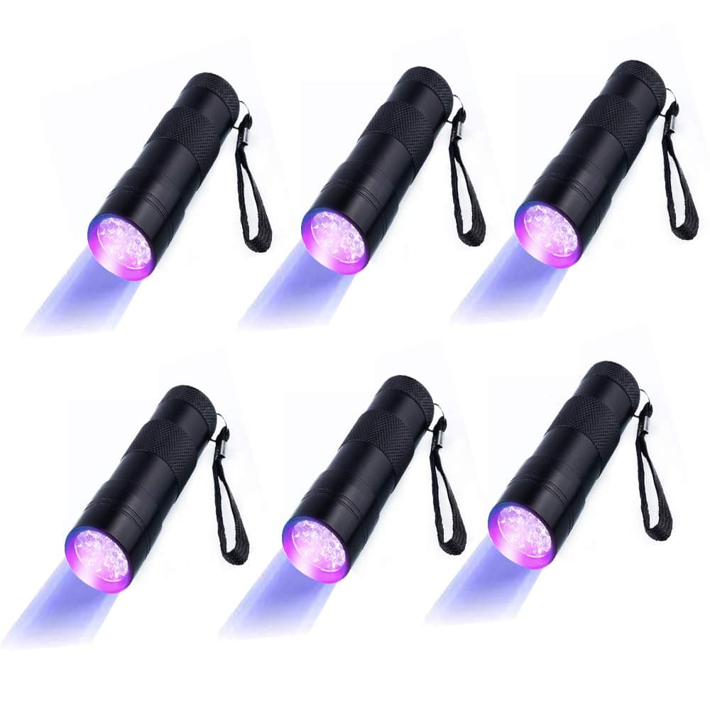 Optimal Shop6 Pack UV Blacklight 12 LED Flashlight Torch Light Outdoors Etc(6 Pack 12 LED)