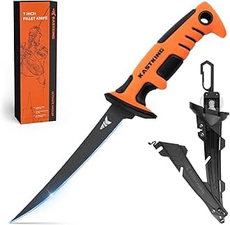 Ultimate Angler 7" Fillet Knife, Razor Sharp Corrosion-resistant Vanadium Stainless Steel Blade, Fishing Knife Includes Sheath with Sharpener & Line Cutter, EnduraGrip Ergonomic Handle