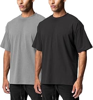 Men's Cotton Short Sleeve Crew Neck Shirts Athletic Tops Tees Oversized Gym Clothes for Men S-XXL