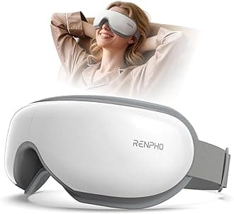 Eye Massager with Heat, Bluetooth Music Rechargeable Eye Heat Massager for Relax and Reduce Eye Strain Dark Circles Eye Bags Dry Eye Improve Sleep, Ideal Valentine's Day Gifts