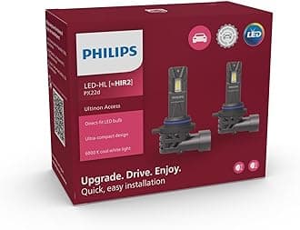 – Philips Ultinon Access LED car headlight bulb (HIR2), ultra-compact direct-fit, 80%, 6.000K, set of 2