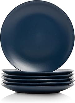Wazee Matte 8.25" Coupe Salad Plate, Set of 6, Midnight Blue
