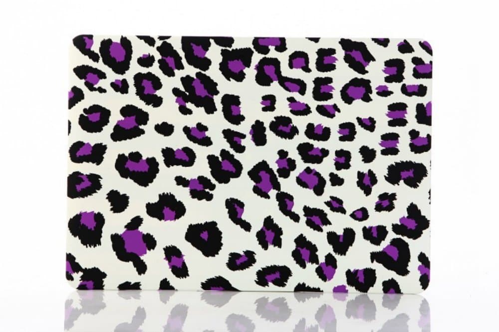 Matte Rubberized hard shell Case Cover with FREE keyboard cover for Apple Macbook Air 11.6 inch A1370 and A1465 models (Purple Leopard's Spots)
