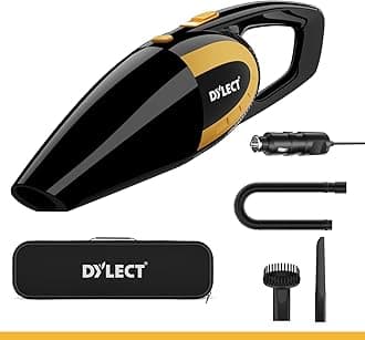 Car Vacuum Cleaner: 120W & 5500Pa Strong Suction, Washable HEPA Steel Filter, Copper Motor with Aluminium Fan, Compact & Lightweight for Dry Use, Sleek Mirror Body, 14.7ft Long Cable
