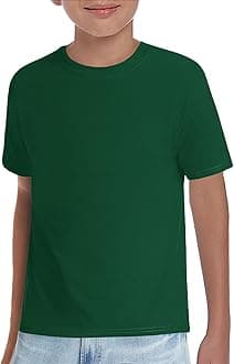 Boys T-Shirts Kids Short Sleeve Crewneck Solid Basic Tees Casual Tops 5-14 Years