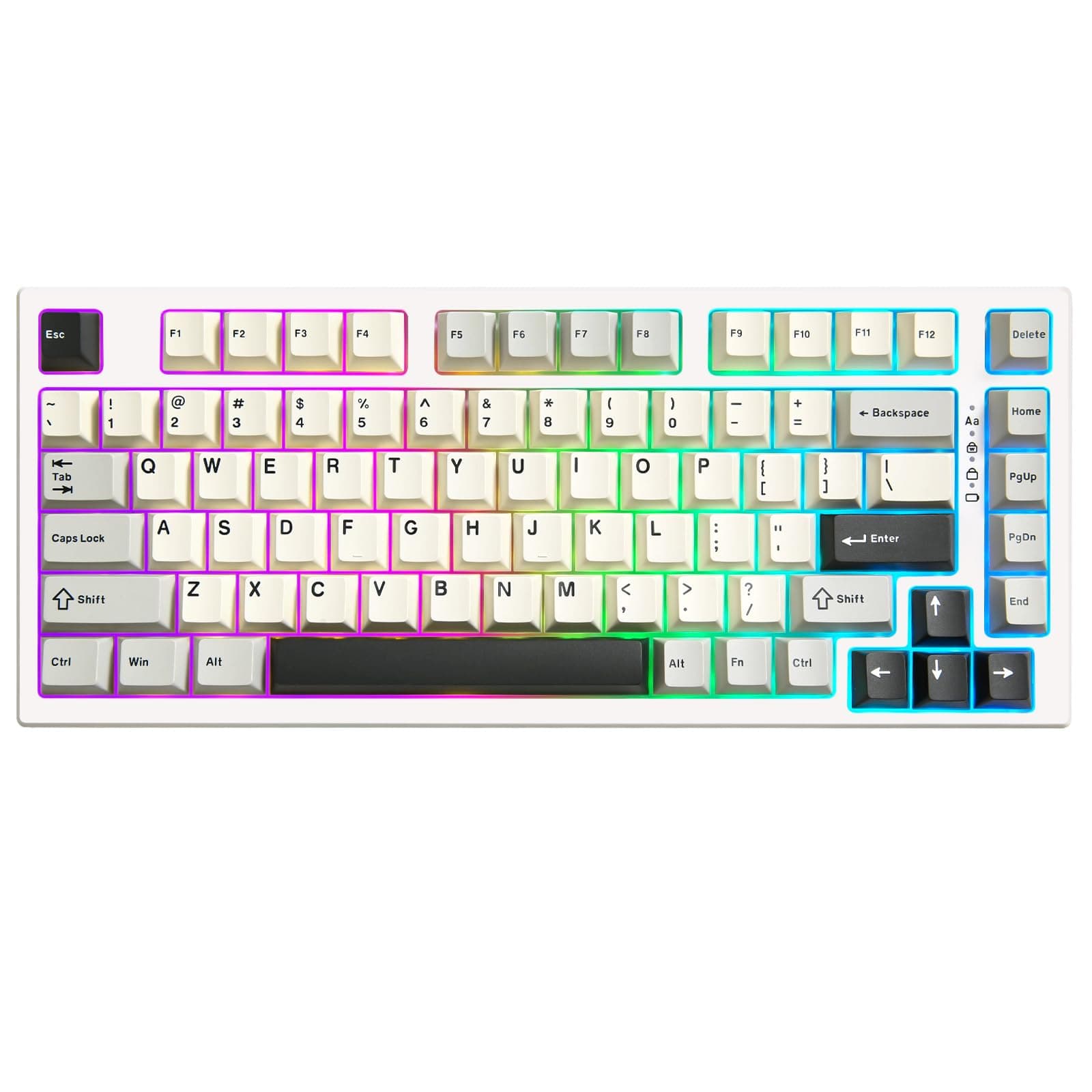 RT80 Rapid Trigger Hall Effect Magnetic Gaming Keyboard,82-Key Bluetooth/2.4GHz/Wired RGB, Hot Swap Custom Fast Adjustable Actuation Esports Mechanical Keyboard (White, Gateron White)