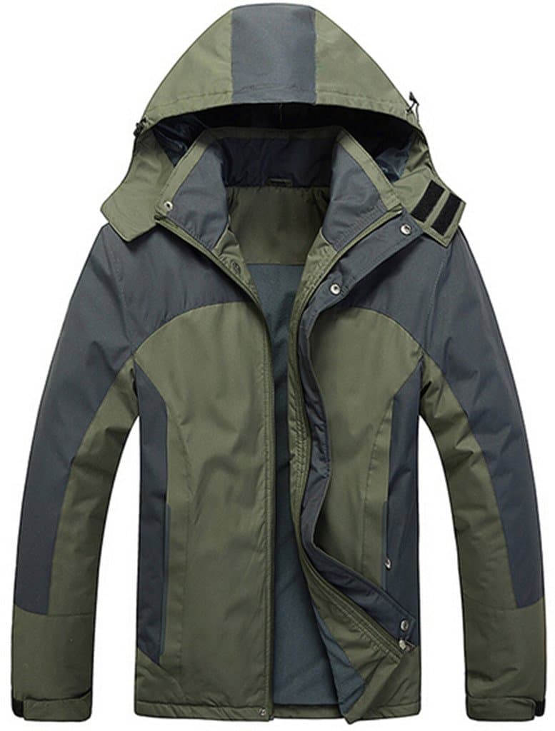 Cloudy Men's Spring Waterproof Front-Zip Hooded Rain Jacket