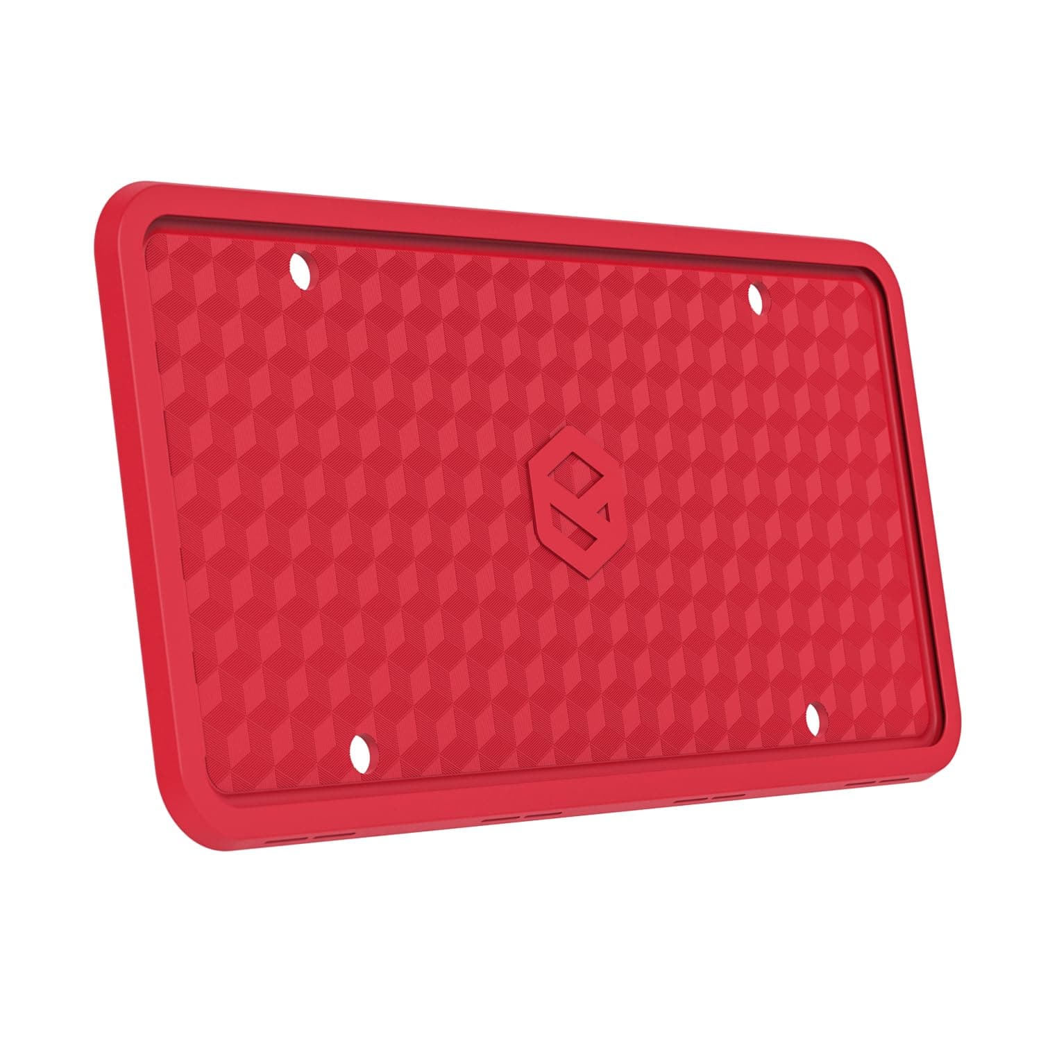 Rightcar Solutions Silicone License Plate Frame Rust Proof, Rattle Proof, Weather Proof Universal License Plate Holder for Front Or Rear, Street Legal, No Obstruction - Red