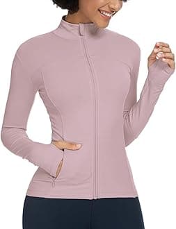 Womens Running Jackets Athletic Workout Scrub Jacket Track Full Zip Up Gym for Women Yoga Top